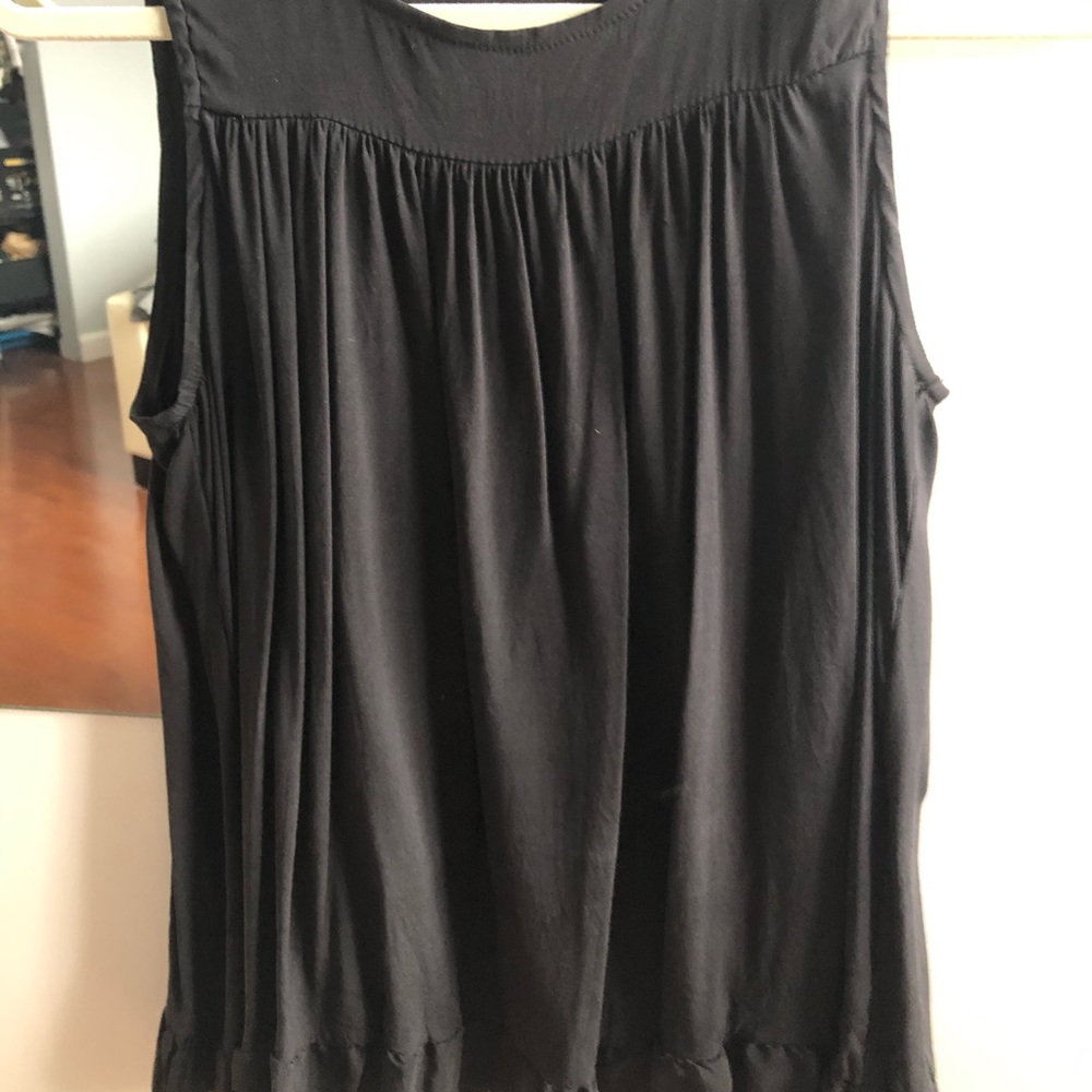Black open back top